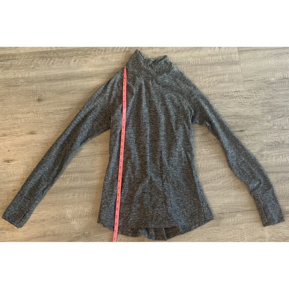 Lululemon Size XS/S Base Runner Mock Neck Gray Running Long Sleeve Top Tapered